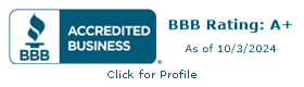 BBB Accredited with an A+ rating